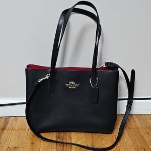 Coach Black Leather Tote Bag
